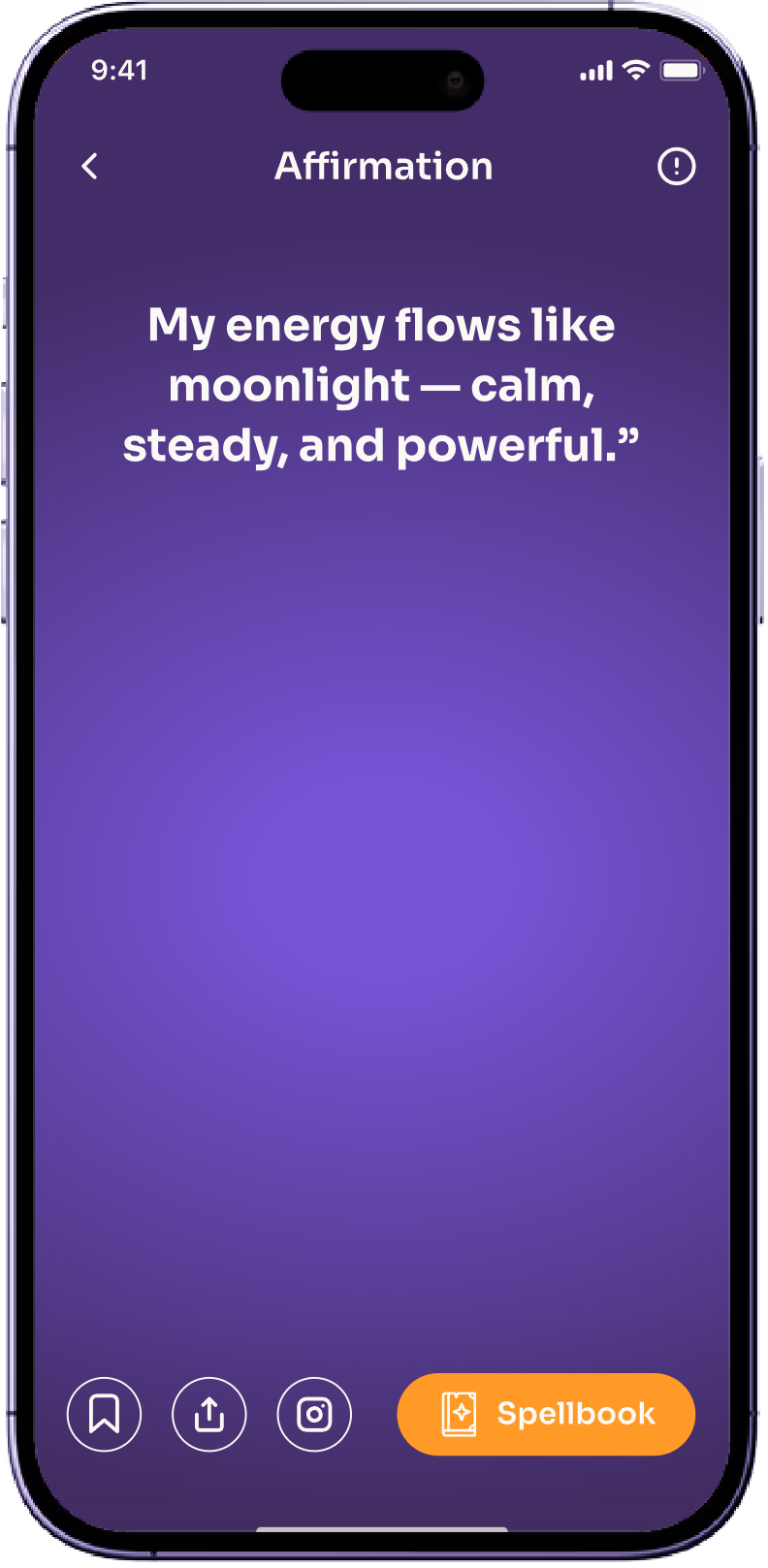 Spelly — daily affirmations screen